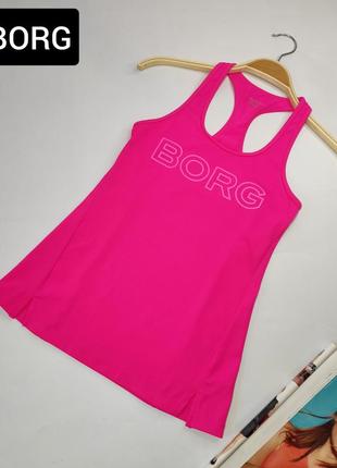 Майка спортивная женская малинового розового цвета с надписью от бренда bjorn borg xs s