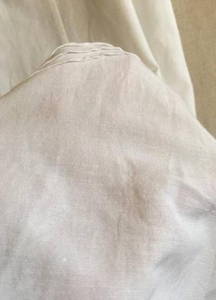 Белая расклешенная юбка лен+хлопок4 фото