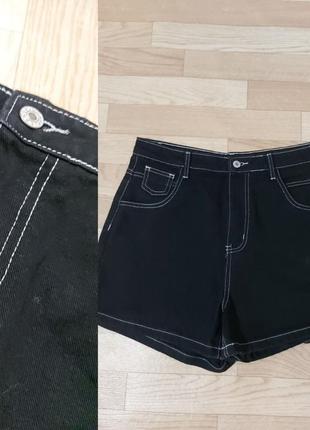 Джинсовые шорты с контрастными швами shein5 фото