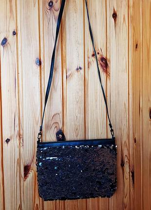 Сумка крос боді клатч в пайєтки