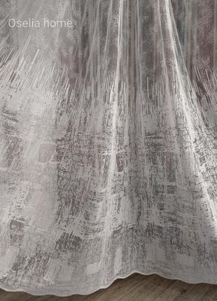 Тюль мрамор с переходом белый, айвори ❤️4 фото