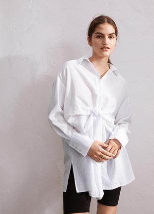 Нова подовжена рубашка, сорочка h&m з натуральної тканини