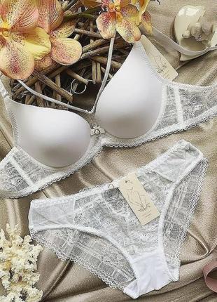 70c, 75c базовий гладенький комплект нижньої білизни мереживо сіточка