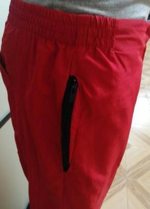Красные качественная оригинальная спортивные штаны adidas, размер м4 фото
