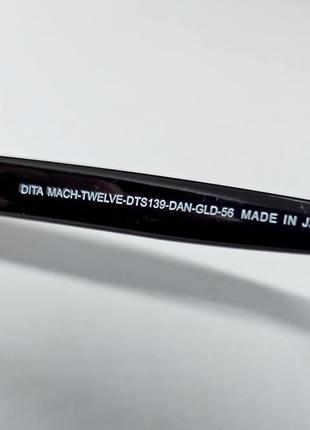 Dita очки мужские солнцезащитные классика люксовые черные однотонные в золотом металле7 фото