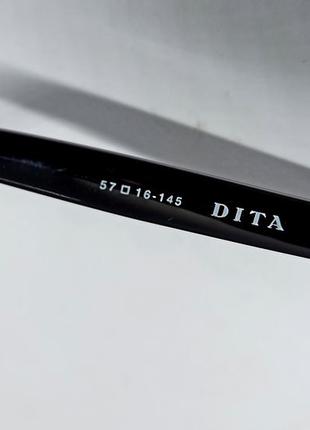 Dita очки мужские солнцезащитные классика люксовые черные однотонные в золотом металле8 фото