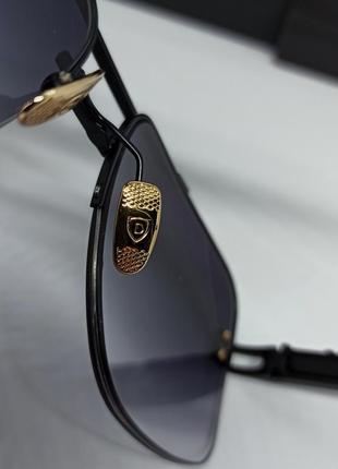 Dita очки мужские солнцезащитные классика люксовые темно серый градиент в черном металле7 фото