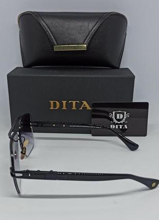 Dita очки мужские солнцезащитные классика люксовые темно серый градиент в черном металле4 фото