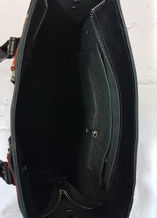 Оригинальная сумка шоппер из натуральной кожи, чёрный портофино 17994 фото