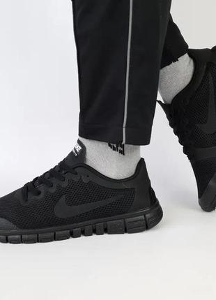 Мужские кроссовки nike free run 3.0 all черный