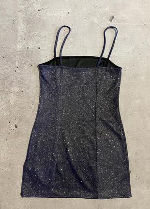 Мини платье блестящее на бретельках h&m размер s7 фото
