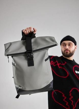 Міський рюкзак ролтоп для ноутбука rolltop для подорожей сірого кольору