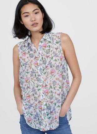Шифоновая блузка с цветочным принтом h&m, s1 фото