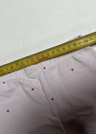 Набор брюк летних лосины для девочки с цветами и рюшами 2шт лосины в сердечки4 фото