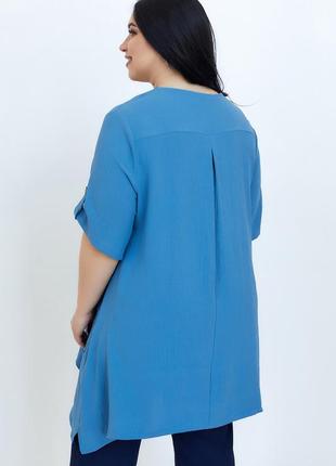 Женская удлиненная блуза большого размера3 фото
