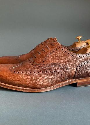 Туфли оксфорды броги grenson england goodyear welted3 фото