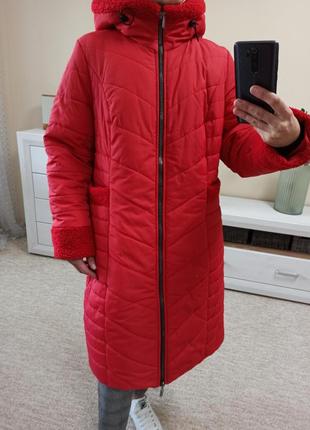 Теплая зимняя удлиненная куртка / пальто / пуховик на синтепоне9 фото