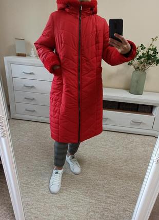 Теплая зимняя удлиненная куртка / пальто / пуховик на синтепоне8 фото