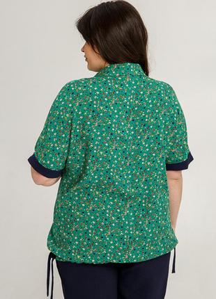 Женская летняя легкая блуза больших размеров из штапеля4 фото
