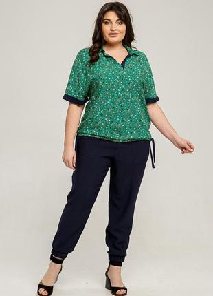 Женская летняя легкая блуза больших размеров из штапеля2 фото