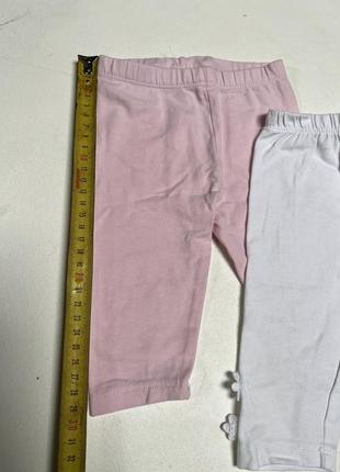 Набір бріджі 2шт довгі шорти для дівчинки 9-12м літні вкорочені штани4 фото