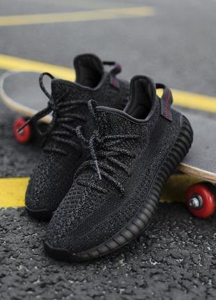 Чоловічі кросівки adidas yeezy boost 350 v2 black reflective 41-421 фото