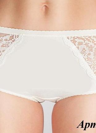 Жіночі труси 2шт мереживо напівшорти бавовна baykar туреччина трусики однотонні арт 8155-01 білий