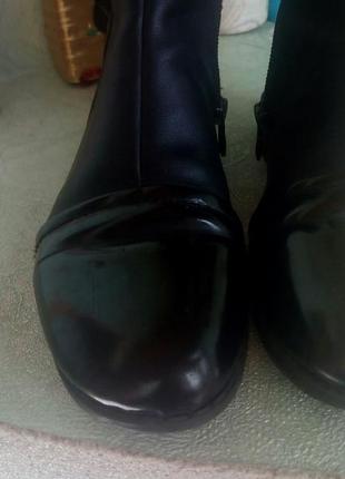 Ботинки с молнией лаковые эко кожа кож зам демисезонные высокие3 фото