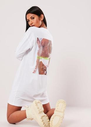 Платье оверсайз белое от missguided1 фото