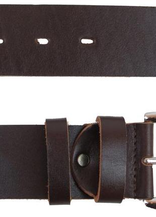 Широкий чоловічий ремінь під джинси зі шкіри 5 см. skipper 1433-50 темно-коричневий2 фото