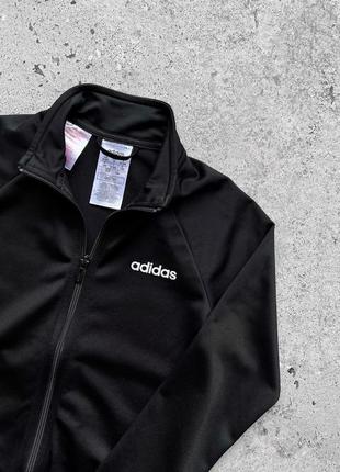Adidas black kids full zip track jacket детская, подростковая олимпийка, спортивная кофта2 фото
