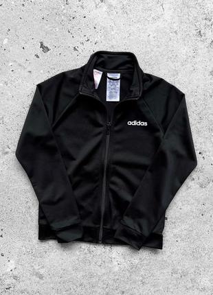 Adidas black kids full zip track jacket детская, подростковая олимпийка, спортивная кофта1 фото