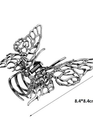 Краб крабик заколка шпилька метелик срібляста срібло нова6 фото