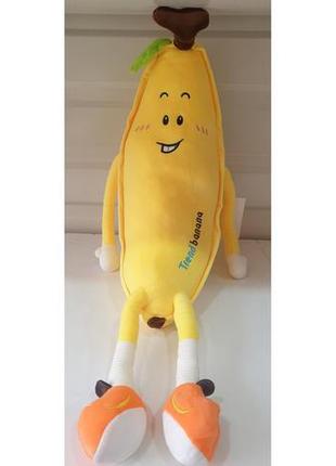 Мягкая игрушка - подушка в виде " банан " 80см, trend banana, желтый