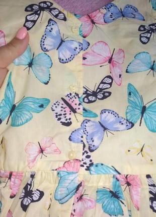 Котоновое платье в бабочки 6/7 лет от h&m3 фото