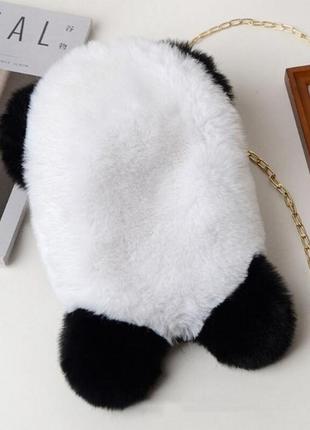 Сумка панда рюкзак из меха2 фото