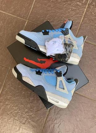 Нереальні кросівки nike air jordan 4 retro university blue блакитні з сірим унісекс 36-45 р5 фото