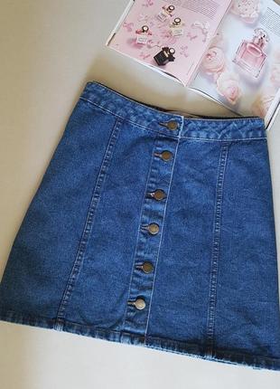 Джинсовая юбка с пуговицами denim co, размер 162 фото