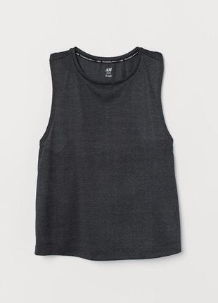 Майка для спорта h&m textured sports vest top - grey marl