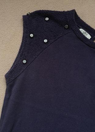 Комбіноване плаття zara {із бавовни}, з метталическими вставками і вирізом на спинці