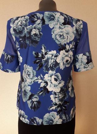 Эффектная,яркая,красочная блуза в цветы,с полупрозрачными деталями5 фото