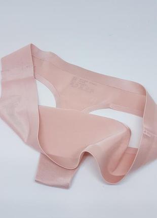 Женские ледяные шелковые трусики-бикини / стринги бесшовные pink2 фото