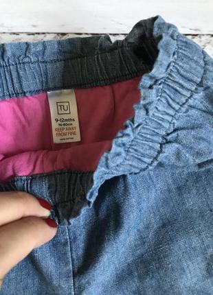 Джинсові штани на дівчинку 9-12 міс 74-89 см2 фото