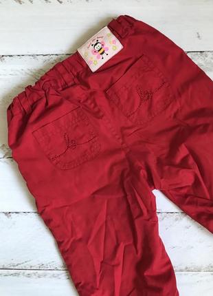 Красные плотные штаны на осень на девочку 9-12 мес3 фото