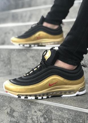 Мужские кроссовки найк nike air max 97 gold. демисезонные, осень, весна.