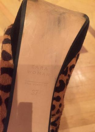 Туфли фирмы zara из натурального меха леопарда3 фото