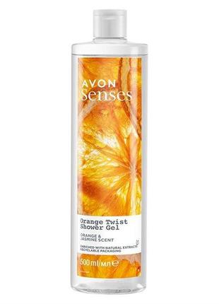 Гель для душу «соковитий апельсин» 500 мл avon senses1 фото