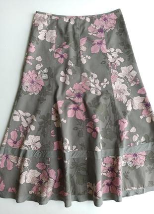 Красивая летняя юбка миди клиньями из натуральной ткани 100% хлопок4 фото