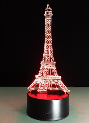 1 светильник -16 цветов света! 3d светильник эйфелева башня, с пультом управления. 3d led светильники8 фото