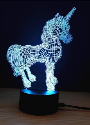 3d светильник "единорог" подарок девочке, подарок дочке, подарки на день рождения девочке